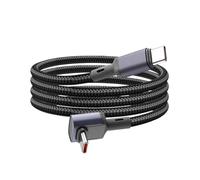 Wiffe Cavo da tipo C a tipo C 100 W ad alta potenza, tipo C da curva a I 1M | Cavo in nylon intrecciato ad angolo di 90 gradi verso il basso, per cellulari, tablet, batterie, computer portatili