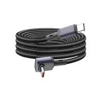 Wiffe Cavo da tipo C a tipo C 100 W ad alta potenza, tipo C da curva a I 5 | Cavo in nylon intrecciato ad angolo di 90 gradi verso il basso, per cellulari, tablet, batterie, computer portatili
