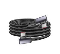 Wiffe Cavo da tipo C a Tipo C 100W Fast Power, doppia curva tipo c 5M | Cavo in nylon intrecciato ad angolo di 90 gradi verso il basso, per cellulari, tablet, batterie, computer portatili