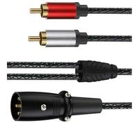 Wiffe Cavo sbilanciato da 3 pin maschio a 2 RCA a Y, cavo adattatore a 3 pin, per microfono