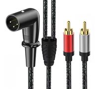 Wiffe Cavo sbilanciato da 3 pin maschio a 2 RCA a Y, cavo adattatore a 3 pin, per microfono