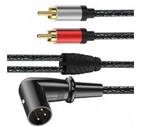 Wiffe Cavo sbilanciato da 3 pin maschio a 2 RCA a Y, cavo adattatore a 3 pin, per microfono