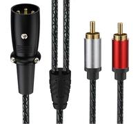 Wiffe Cavo sbilanciato da 3 pin maschio a 2 RCA a Y, cavo adattatore a 3 pin, per microfono