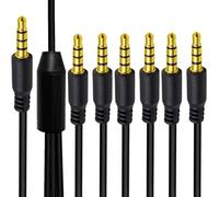 Wiffe Cavo stereo da 3,5 mm con spine rinforzate, a sei 100 cm, A 100 cm | Sistemi stereo del veicolo, lettore musicale TV del telefono, collegamento del dispositivo elettronico