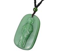 Wiffe Collana artigianale talismani in eleganti giade simulate Pietra preziosa Amuleto protettivo per la pace e la guida Ciondolo giada imitazione
