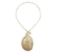Wiffe Collana di mare con conchiglie naturali esagerate patchwork collana di mare sulla catena del collo di vacanza gioielli pezzo audace gioielli da spiaggia dichiarazione, One Size, come descritto