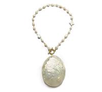 Wiffe Collana di mare con conchiglie naturali esagerate patchwork collana di mare sulla catena del collo di vacanza gioielli pezzo audace gioielli da spiaggia dichiarazione, One Size, come descritto