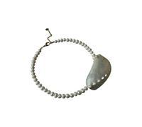 Wiffe Collana di mare con conchiglie naturali esagerate patchwork collana di mare sulla catena del collo di vacanza gioielli pezzo audace gioielli da spiaggia dichiarazione, One Size, come descritto