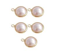 Wiffe Di 5 Perle Pendenti Accessori Moda | Texture di perle finte per gioielli e accessori, adatte per la progettazione e l'artigianato di gioielli