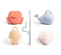 Wiffe Gioco interattivo Pesca per Bagno, Giocattolo Impermeabile a Tema Mare in Silicone da 5 per Bambole da Bagno Impermeabili per Bambini