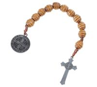 Wiffe Perline preghiera del rosario con crocifisso design Benedict per la devozione spirituale Rosario religioso dimensioni portatili