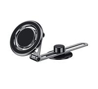 Wiffe Supporto da auto in metallo pieghevole per telefono cellulare e computer portatile, supporto girevole a 360° per parabrezza auto a braccio lungo con stabilizzatore Vent-clip Charger-cruscotto