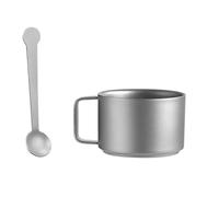 Wiffe Tazza compatta da campeggio, 100 ml, doppia parete, tazza piccola con | Tazza portatile per acqua esterna con manico fisso per viaggi all'aperto campeggio casa doppio strato isolato durevole