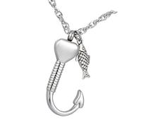 Wiffe Urna crematoria a forma cuore in acciaio | Gioielli commemorativi con pendenti a forma da pesca a forma cuore apribili per conservare le ceneri