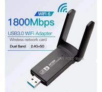 WiFi 6 AX1800 Adattatore USB 3.0 Dual Band 2.4G/5Ghz Ricevitore USB Dongle Scheda di Rete Antenna Wireless Per PC Laptop Win 10 11 WHITE