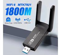 WiFi 6 AX1800 Adattatore USB 3.0 Dual Band 2.4G/5Ghz Ricevitore USB Dongle Scheda di Rete Antenna Wireless Per PC Laptop Win 10 11 WHITE