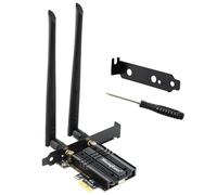WiFi 6E Scheda WiFi PCIe 5400Mbps con Bluetooth 5.3, Chipset Wi-Fi 6E AX210, Tri-Bande (6GHz/5GHz/2.4GHz) Scheda di Rete Adattatore Wireless per PC Fisso Windows 10/11(64 bit)