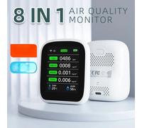 WIFI 8 in 1 Monitor della qualità dell'aria CO2 HCHO TVOC PM1.0 PM2.5 PM10 Tester Misuratore di umidità della temperatura Rilevatore di anidride carbonica 8 in 1