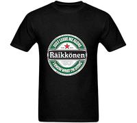 WiFi HYS-Kj Kimi Raikkonen Leave Me Alone Circular Logo Poster Screw Neck T-Shirt f Men Black S