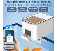WiFi Intelligente Alimentatore Automatico Acquario Pesce Rosso Temporizzazione Alimentatore 100ML Grande Capacità APP Controllo Registrazioni di Alimentazione Ricorda Mangiatoia per Pesci