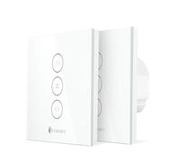 WiFi Interruttore Tocca Collegato, Etersky Interruttore Intelligente Parete Tenda Compatibile con Alexa e Google Home, Interruttore a Parete Touch Controllato APP Remote Timer e Condividi