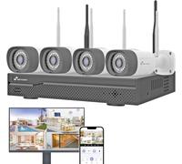 NIVIAN Kit Videosorveglianza WiFi 2K, Telecamere con IA, Audio Bidirezionale, Visione Notturna, App EseeCloud, Uscita HDMI per TV/Monitor
