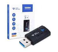 WiFi Nation® Dongle WiFi 1300Mbps Adattatore WiFi 2.4G/5G Dual Band Mini USB 3.0 802.11ac Adattatore di rete wireless per PC Desktop Laptop Windows MacOS e la maggior parte delle distribuzioni Linux