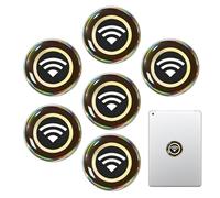 WiFi Pattern Phone Stickers - 6 Pcs Decorative Tech Style Device Decals, Creative Signal Wave Design Stickers for Cell Phone Tablet Laptop Computer Router TV Case Decoration Random