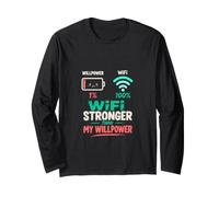 WiFi Piu Forte della Mia Volonta Humor Tech Maglia a Manica