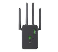 Wifi Ripetitore Wireless Wifi Extender 1200mbps Dual Band 5ghz & 2.4ghz Porta Ethernet 4 Antenne Pulsante Wps Modalità Nero