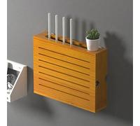 Wifi Router Hider Storage Box Wall Mounted Router Concealer Shelf NoDrill Design per Ufficio e Casa Marrone Scuro 47.4cm/18.6in - Elegante soluzione di gestione dei cavi