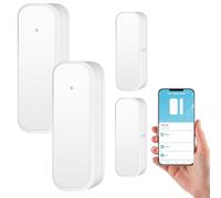 WiFi Sensore di Porta, Set da 2 Sensori di Allarme per Porta Wireless, Rilevatori Intelligenti di Apertura/Chiusura della Porta, Smart Tuya Sensore di Porta Notifica App Wireless Gratuita per Casa