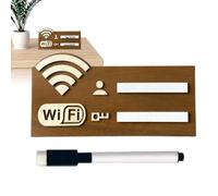 Wifi Sign - Wooden Wi-Fi Board For Guests For Easy Password Display And Sharing, Erasable Reusable With Marker Pen Function, Wireless Network Message Board For Business Supermarket