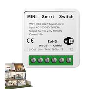 WiFi Smart Button,5x2x2cm Circuit Breaker With Timer Function | Compact And Concealed Design Light Button, Smart Two-Way Control For Home Kitchen Bedroom Living Room Fan Water Heater