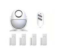 Wifi Smart Home Security di allarme 120dB Funziona con RF433 Rilevatore PIR Sensore porta Smart Life App Antifurto(KIT 4)