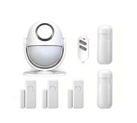 Wifi Smart Home Security di allarme 120dB Funziona con RF433 Rilevatore PIR Sensore porta Smart Life App Antifurto(KIT 5)
