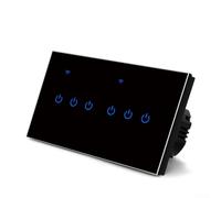 Wifi Smart Wall Switch 2-Way Touch Control per Tuya e per Smart Life App, per Alexa Voice Control, 220V 10A, Pannello in vetro temperato, 2 Gang a 8 Gang Opzioni, per illuminazione domestica (6 gang