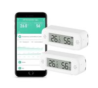 WiFi Thermometer Hygrometer Indoor: Smart Temperature Sensor, Digital Humidity Monitor with App and Data Logging, Compatible with Alexa, for Bedroom, Greenhouse, Cellar (2 pezzi)