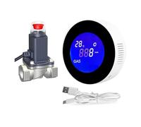 WIFI Tuya Rilevatore Di Fughe Gas GPL Naturale Con Elettrovalvola Elettrica Spegnimento Intelligente Automatico Sensore Allarme Perdite Metano CH4 Monitoraggio Multifunzione(With DN20 Valve)