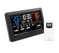WIFI Tuya Schermo a colori Previsioni meteo Orologio da parete Termometro digitale, Display a colori Termometro digitale con orologio atomico, Pressione barometrica
