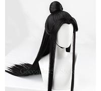 Wig Anime Cosplay Anime Tian Ci Fu Cosplay Xie Lian Wig Rimovibile Bun Heaven Official's Blessing Chinese Ancient Black Long Straight Hair