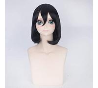 Wig Anime, parrucca cosplay per Halloween, moda, festa di Natale, travestimento, parrucca, gigante attaccante, adulto, Mikasa Ackerman, testa bob nera, parrucca universale