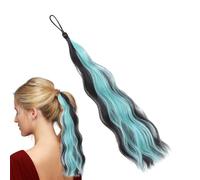 Wig Braids - Extension coda di cavallo intrecciata, coda di cavallo naturale a coda di cavallo intrecciata colorato con una fascia per capelli senza cucitura ad alta elastica, lunghi per cap