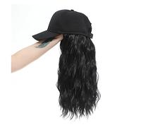 Wig Cap Berretto da baseball con parrucca sintetica ondulata lunga estensioni dei capelli Parrucche for Parrucca marrone naturale nera Connect regolabile for donne ragazze(12)