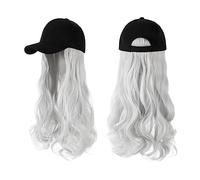 Wig Cap Berretto da baseball con parrucca sintetica ondulata lunga estensioni for capelli Parrucche for Parrucca Natural Connect regolabile for donna(6)