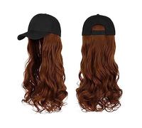 Wig Cap Berretto da baseball con parrucca sintetica ondulata lunga estensioni for capelli Parrucche for Parrucca Natural Connect regolabile for donna(8)