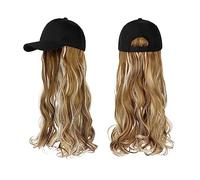 Wig Cap Berretto da baseball con parrucca sintetica ondulata lunga estensioni for capelli Parrucche for Parrucca Natural Connect regolabile for donna(3)