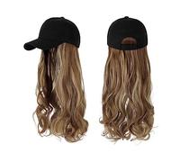 Wig Cap Berretto da baseball con parrucca sintetica ondulata lunga estensioni for capelli Parrucche for Parrucca Natural Connect regolabile for donna(13)