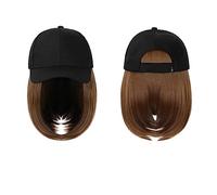 Wig Cap Berretto da baseball Parrucca Cappello sintetico con capelli Naturalmente parrucca Parrucche Bobo Donna regolabile(10)