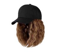 Wig Cap Berretto da baseball Parrucca corta sintetico riccio for capelli for in maglia nera naturale Parrucche naturalmente sintetiche regolabili(F707 88)
